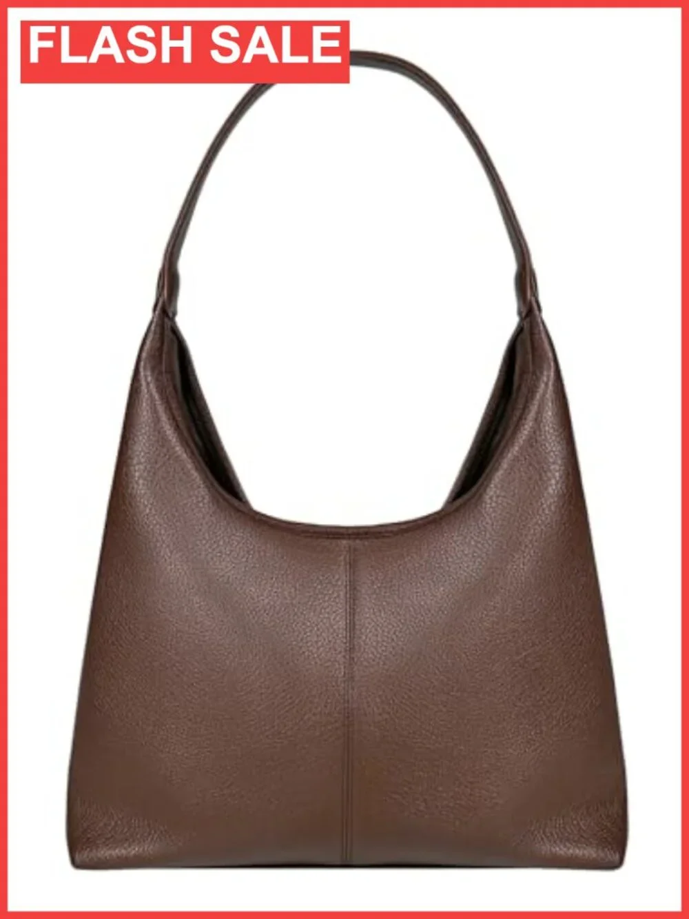 Slouchy Vegan Leather Hobo Shoulder Bag with Zip Pouch & Key Leash